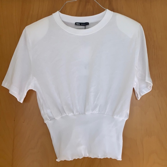 Zara Tops - Zara White Shirt with Shoulder Pads